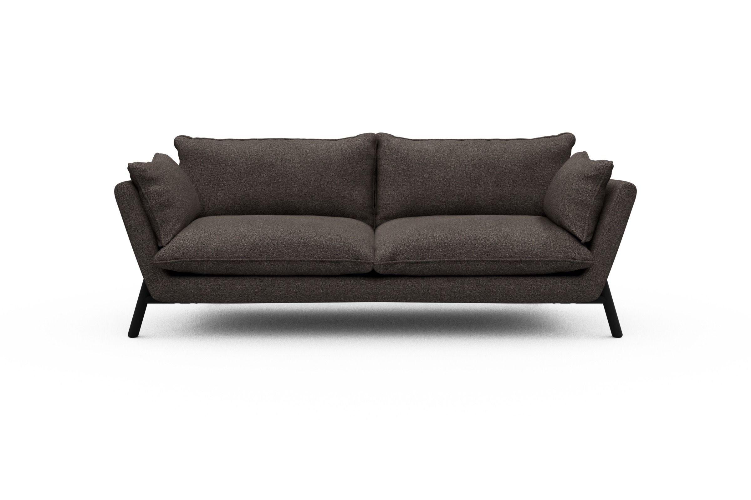 Skandi Home Sofa Emil PREMIUM 3-Sitzer Beinfarbe Eiche Schwarz Boucle-Taupe moebelfaktor