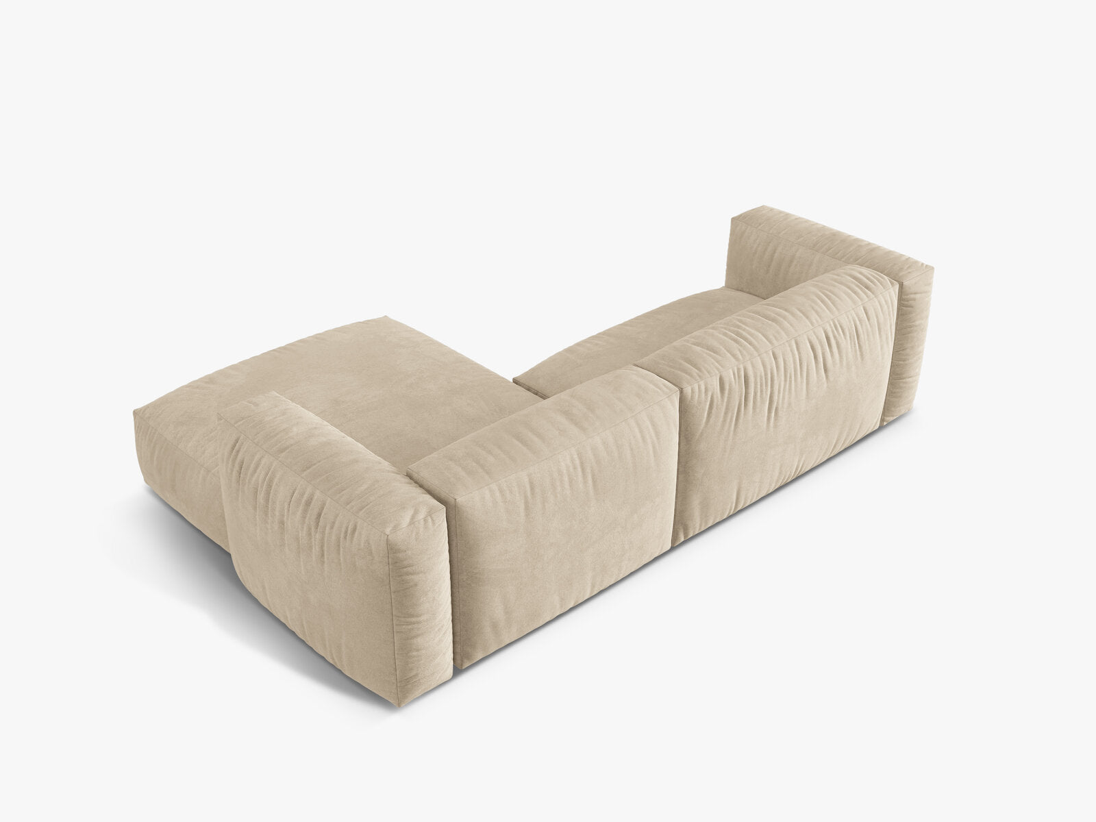 Micadoni Ecksofa Martina 2-Sitzer Rechts Samt Vogue Helles Beige