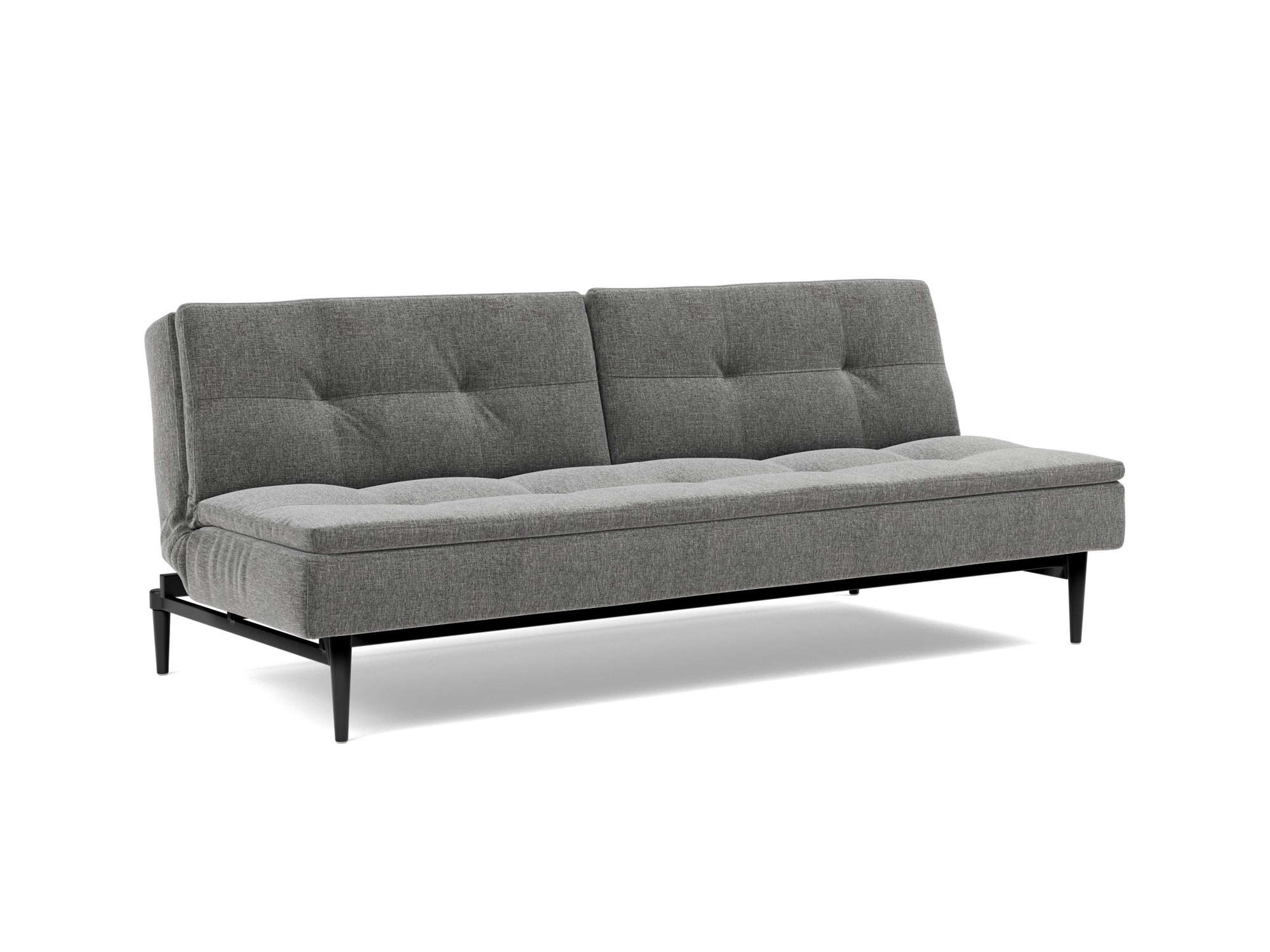 Schlafsofa Dublexo Strukturierter Stoff Twist 563-Charcoal Beine Styletto Eiche schwarz