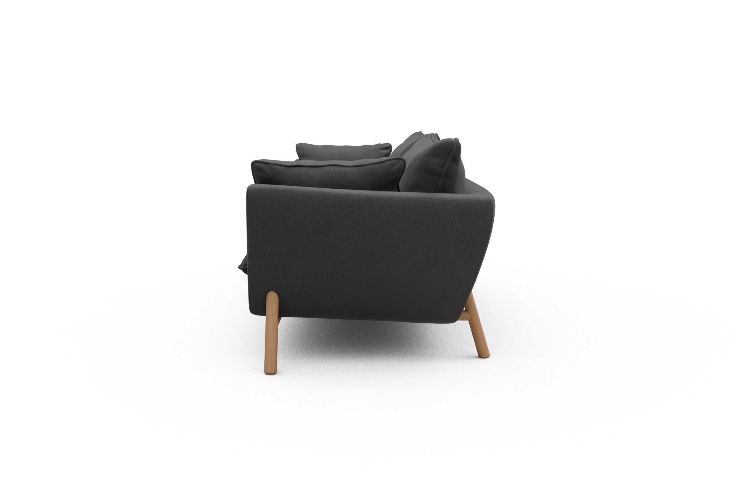 Sofa Emil PREMIUM 3-Sitzer Beinfarbe Eiche Natur Satya-Zinc