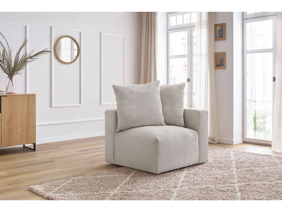 Bobochic Voltaire Eckmodul Cordsamt Beige Ecke rechts