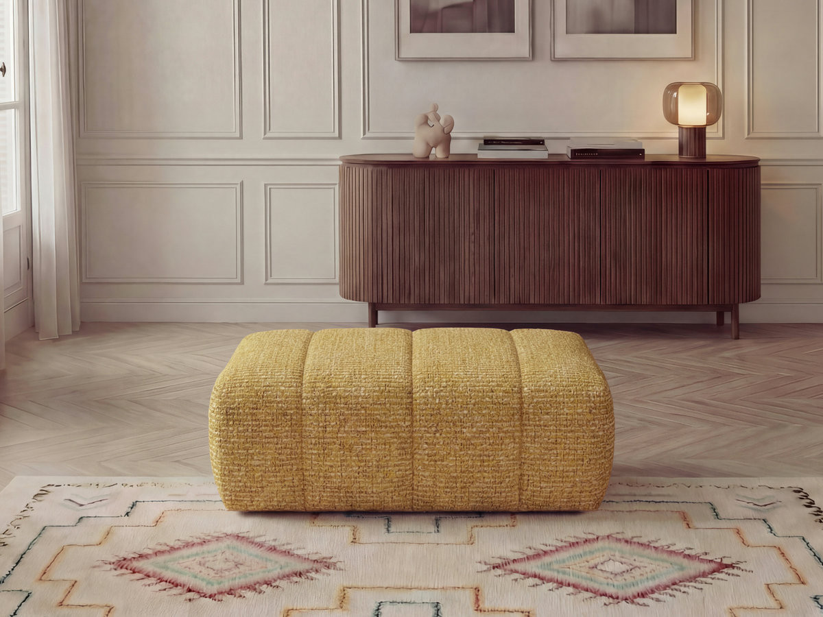 Bobochic Nesty Pouf Melange-Stoff Gelb