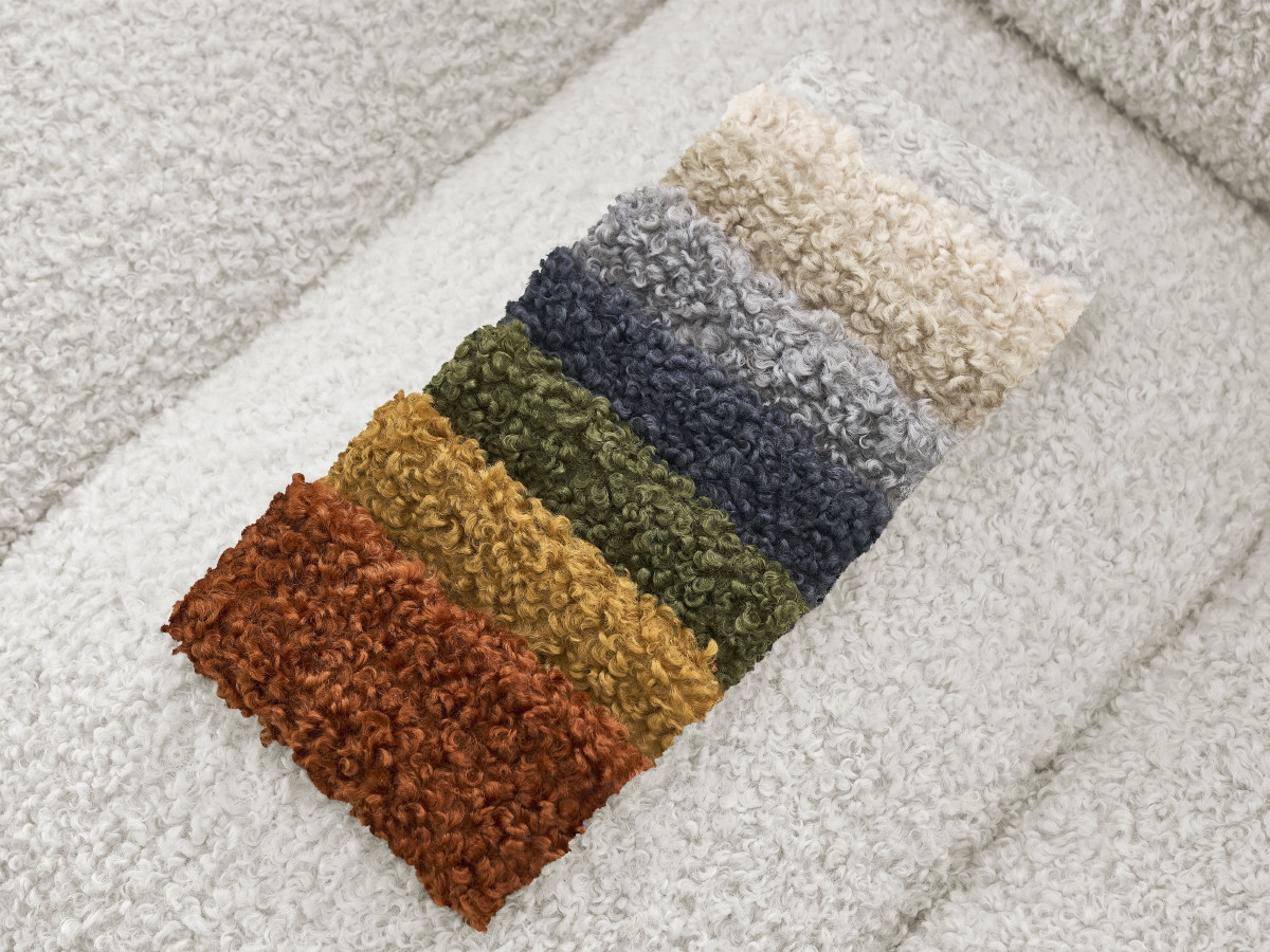 Bobochic Hippolyte Sofa 3-Sitzer Bouclé-Stoff Weiß