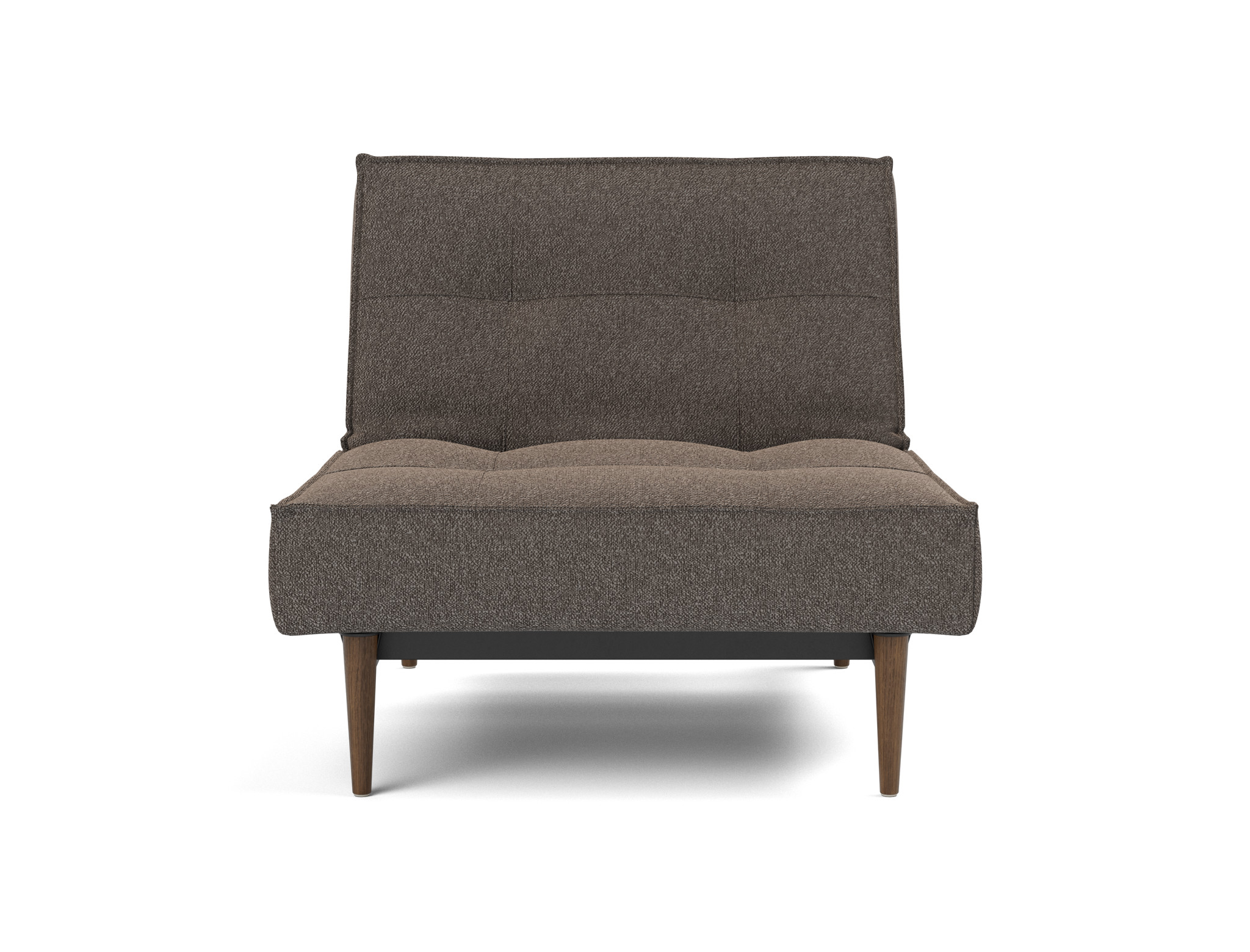 Sessel Splitback Boucle Skandi 530-Taupe Beine Styletto Eiche dunkel