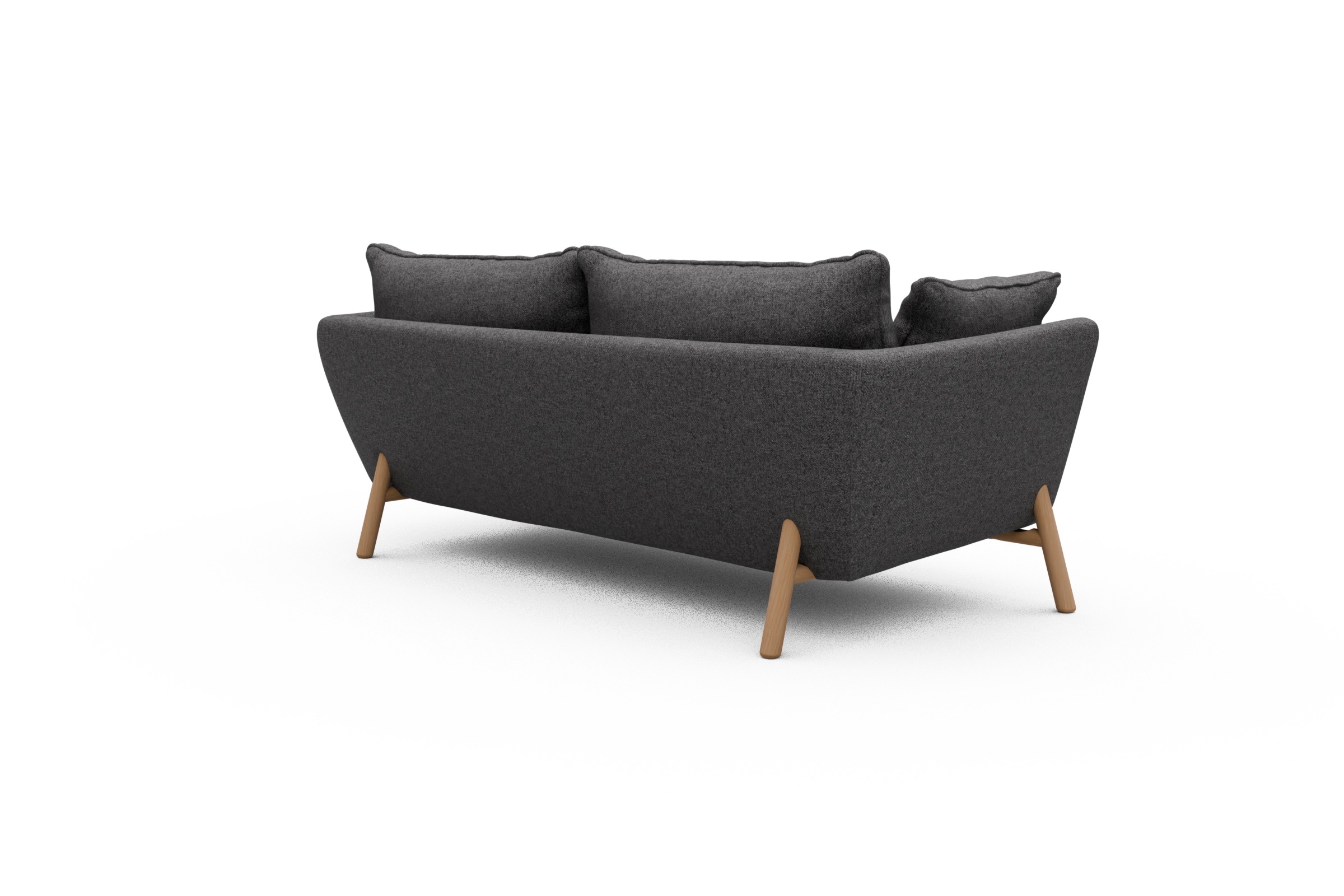 Sofa Emil PREMIUM 2-Sitzer Beinfarbe Eiche Natur Sama-Antracite