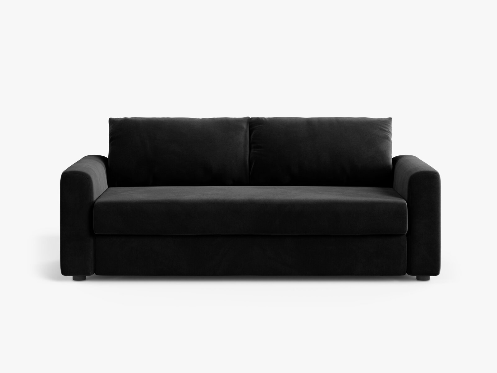 Micadoni Sofa mit Schlaffunktion David 3-Sitzer Samt Salvador Schwarz