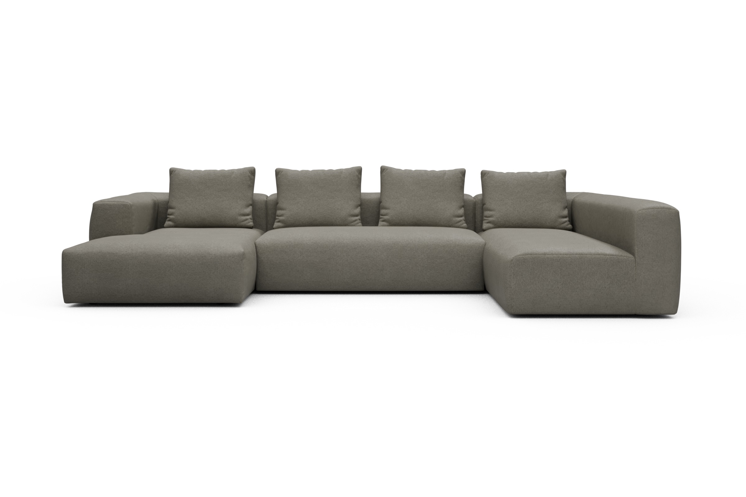 Skandi Home Wohnlandschaft Fred Chaiselongue links mit 2-Sitzer und lange Armlehne rechts Denari-Warm-Grey moebelfaktor