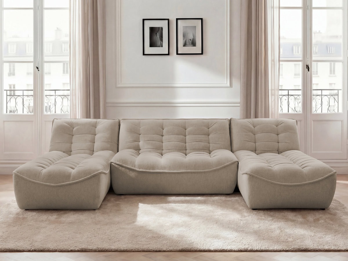 Bobochic Serena Wohnlandschaft Melange-Stoff Taupe