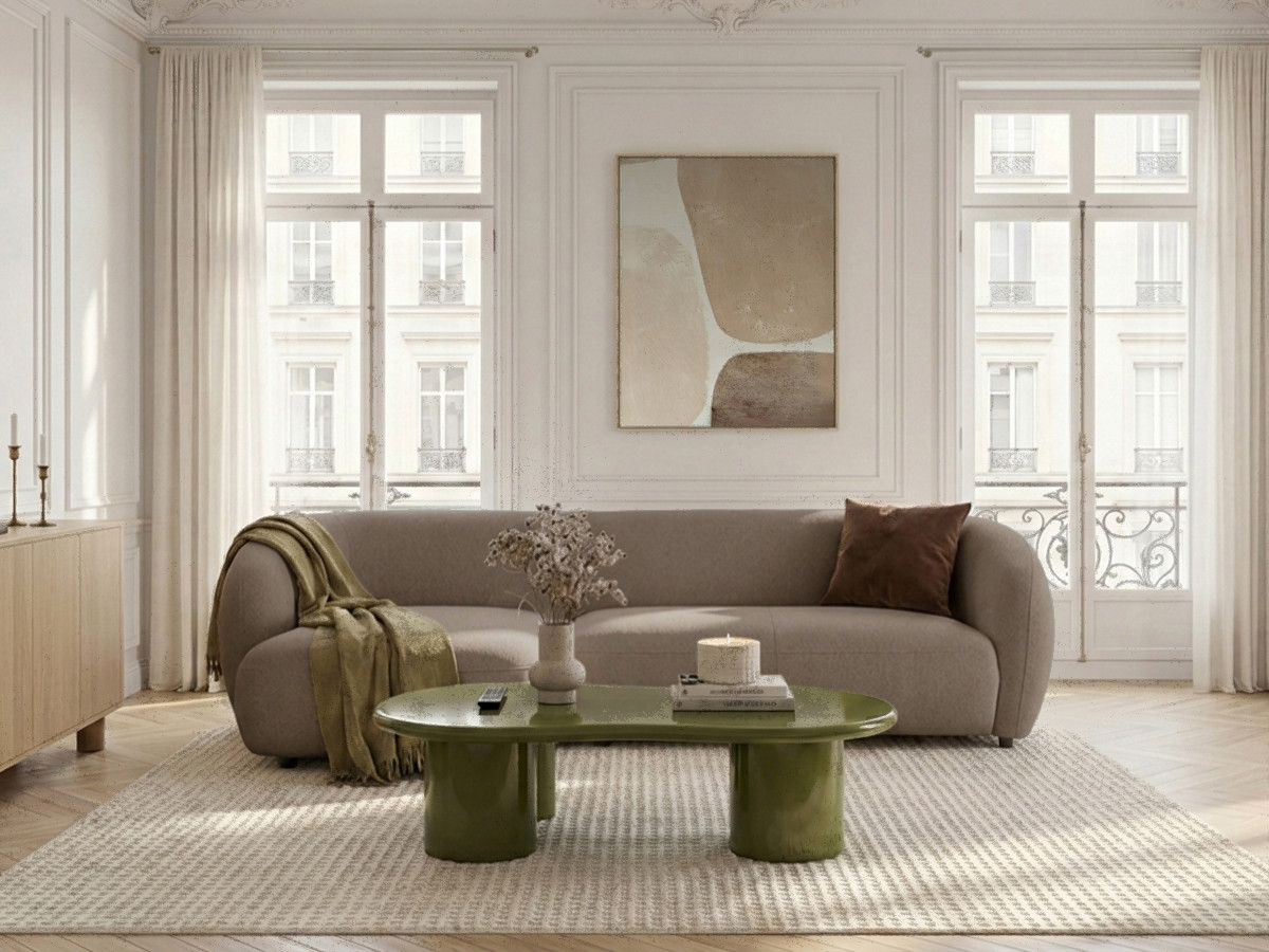 Bobochic Halo Ecksofa mit Schlaffunktion Stoff Taupe Ecke links