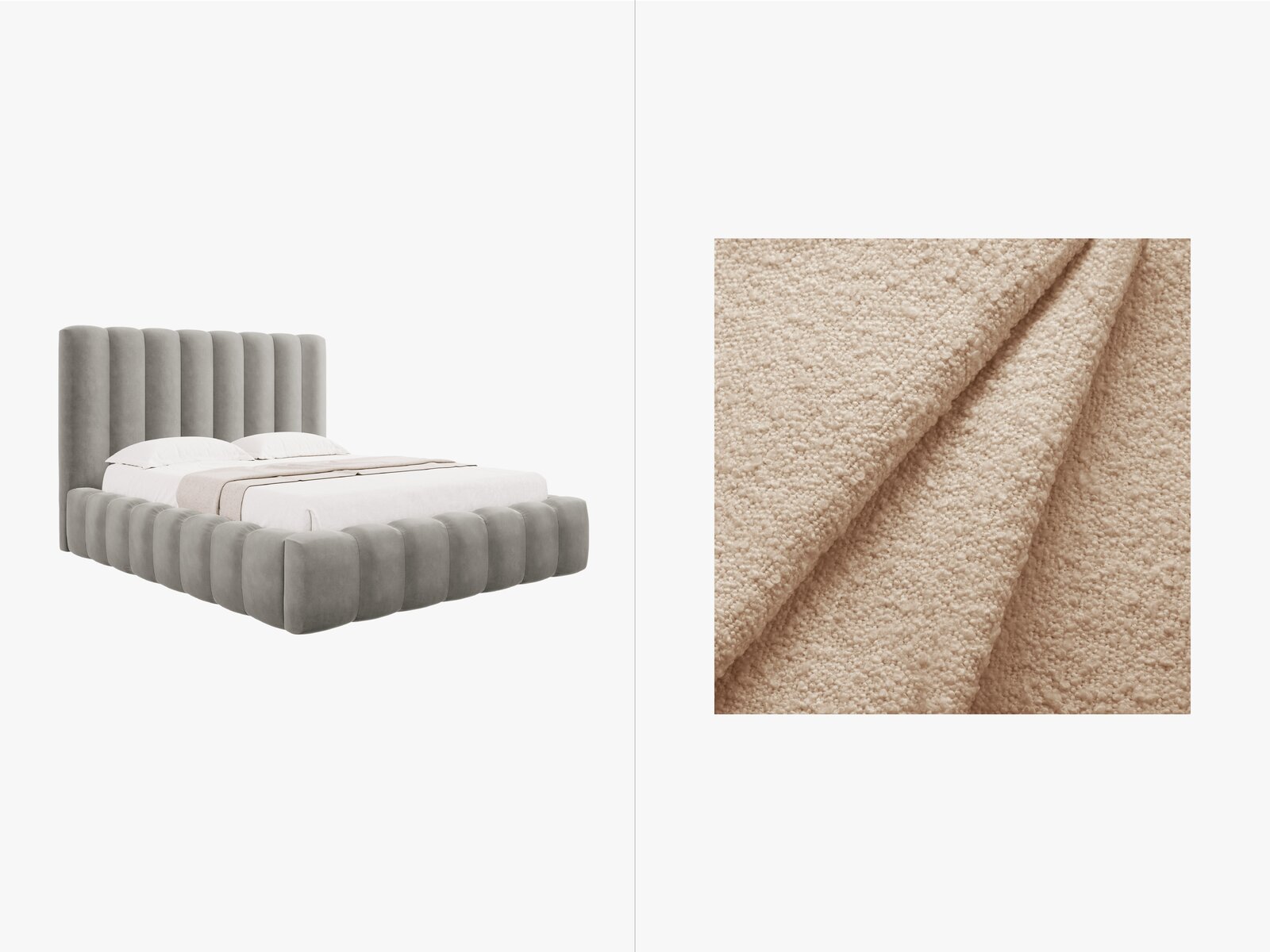 Micadoni Bett Kelp Boucle Baloo Beige 140x200