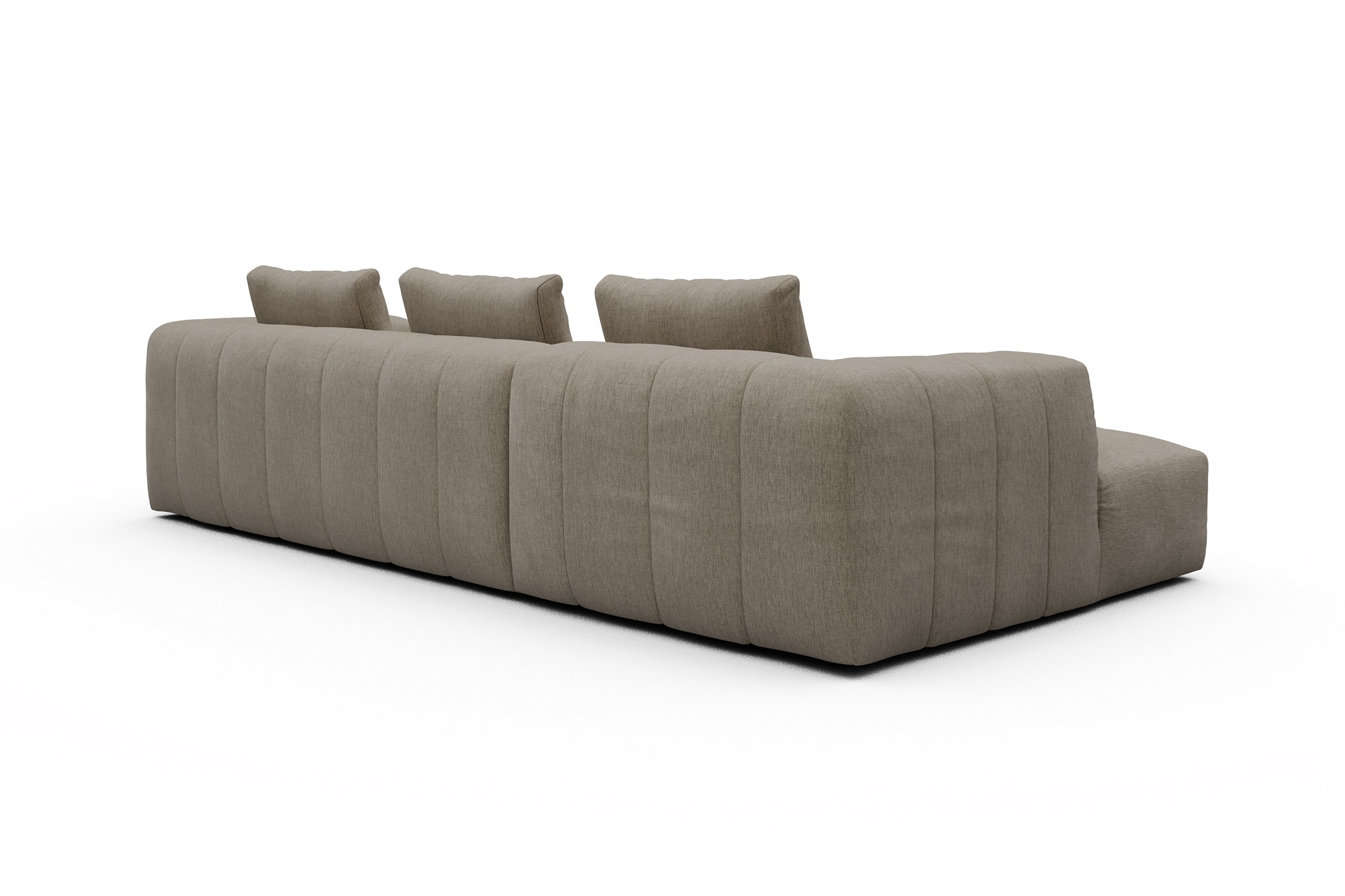 Ecksofa Hugo 2,5-Sitzer Armlehne rechts mit Chaiselongue Smooth-Belge