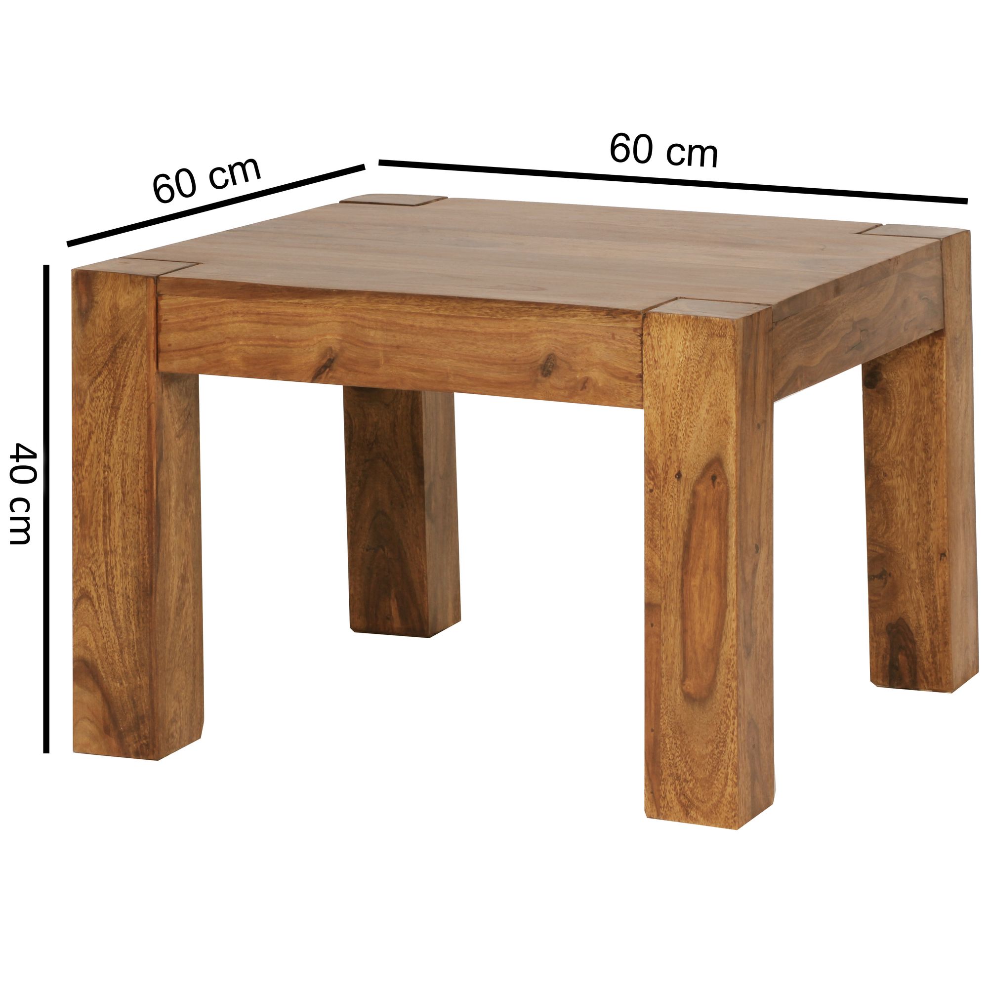 Couchtisch Dombas Sheesham Massivholz 60 × 60 × 40 cm