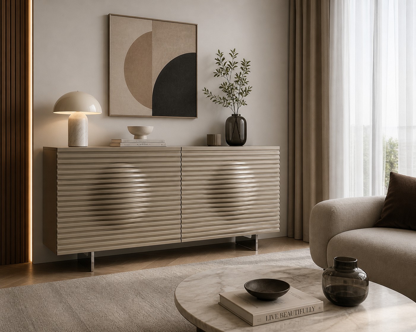 Livin Hill Sideboard Hudson 160 cm Sandfarben