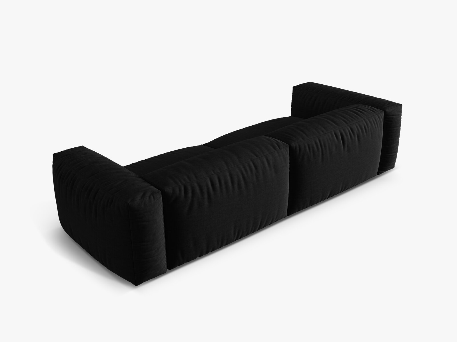 Micadoni Sofa Martina 4-Sitzer Strukturierter Stoff Boston Schwarz