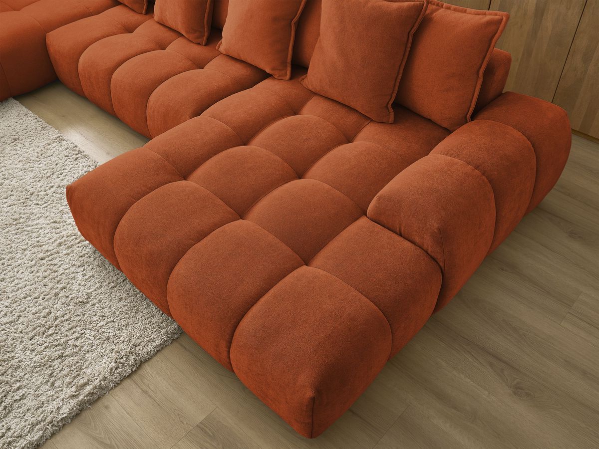 Bobochic Everest Wohnlandschaft, 14 Kissen Strukturstoff Orange Ecke rechts