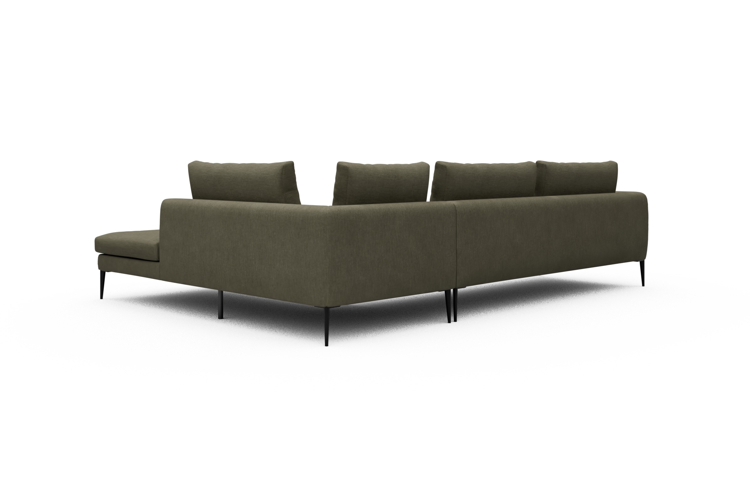 Ecksofa Paul Relax-Ecke links mit 3-Sitzer Vivus-Dusty-Olive
