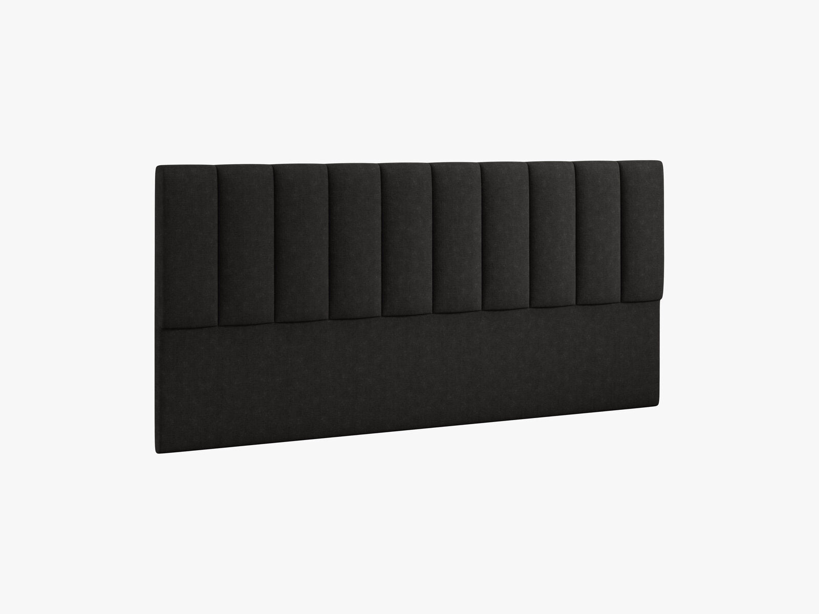 Micadoni Marl Samtiger Kopfteil 140 cm (H 95 cm) Strukturierter Stoff Liberty Schwarz 200x95