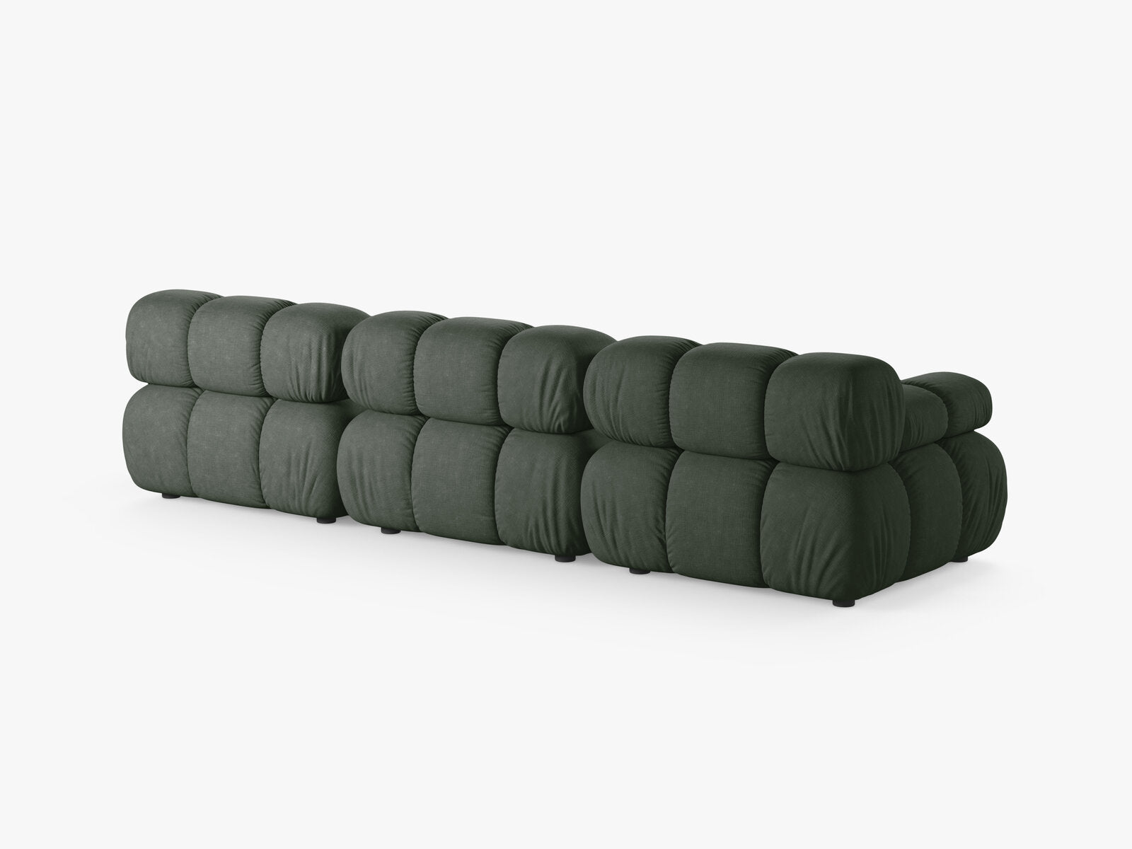 Micadoni Modulares Sofa Bellis 3-Sitzer Strukturierter Stoff Liberty Moßgrün