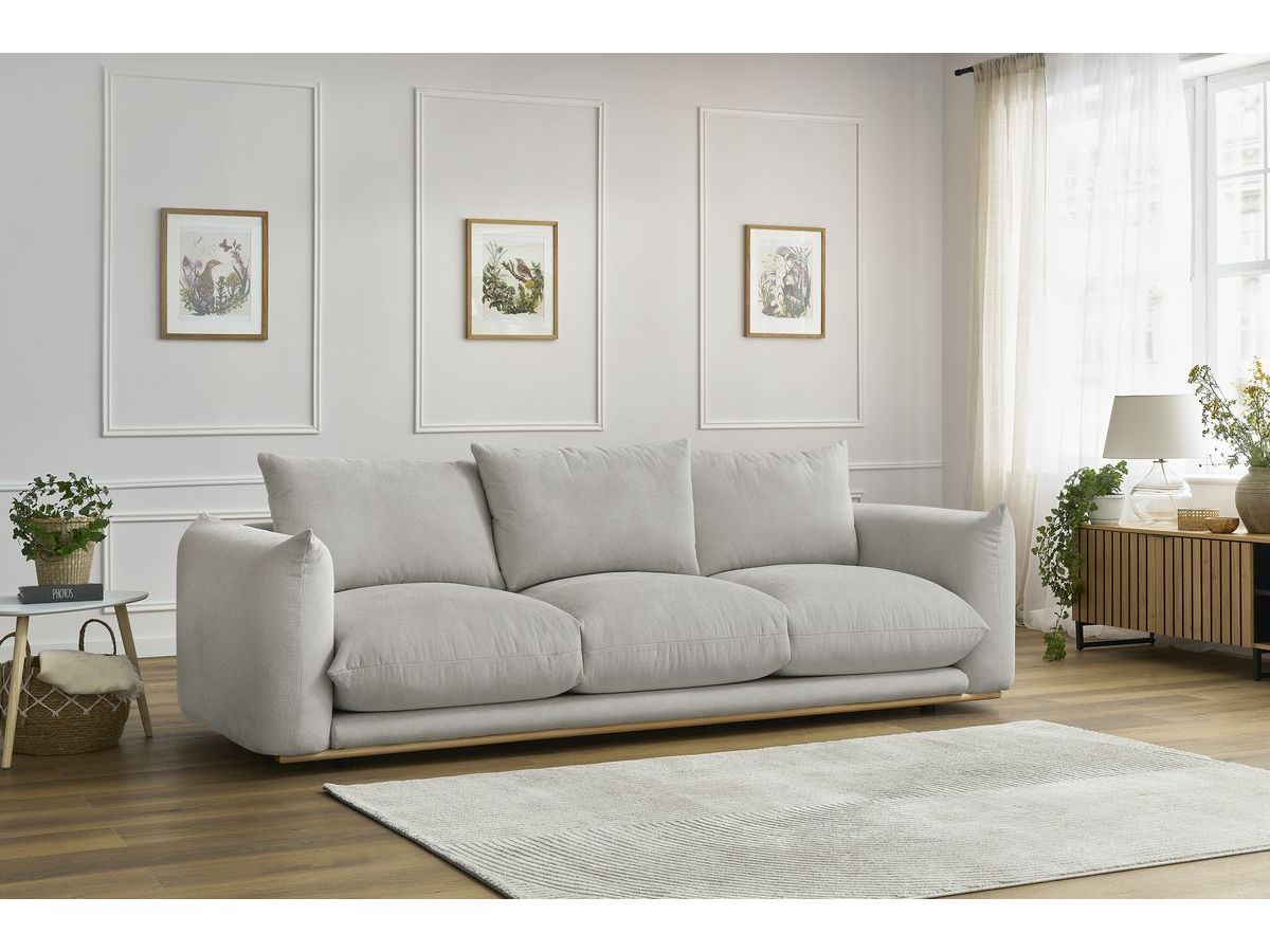 Bobochic Ernest Sofa 3-Sitzer 265 × 106 cm Stoff Hellgrau