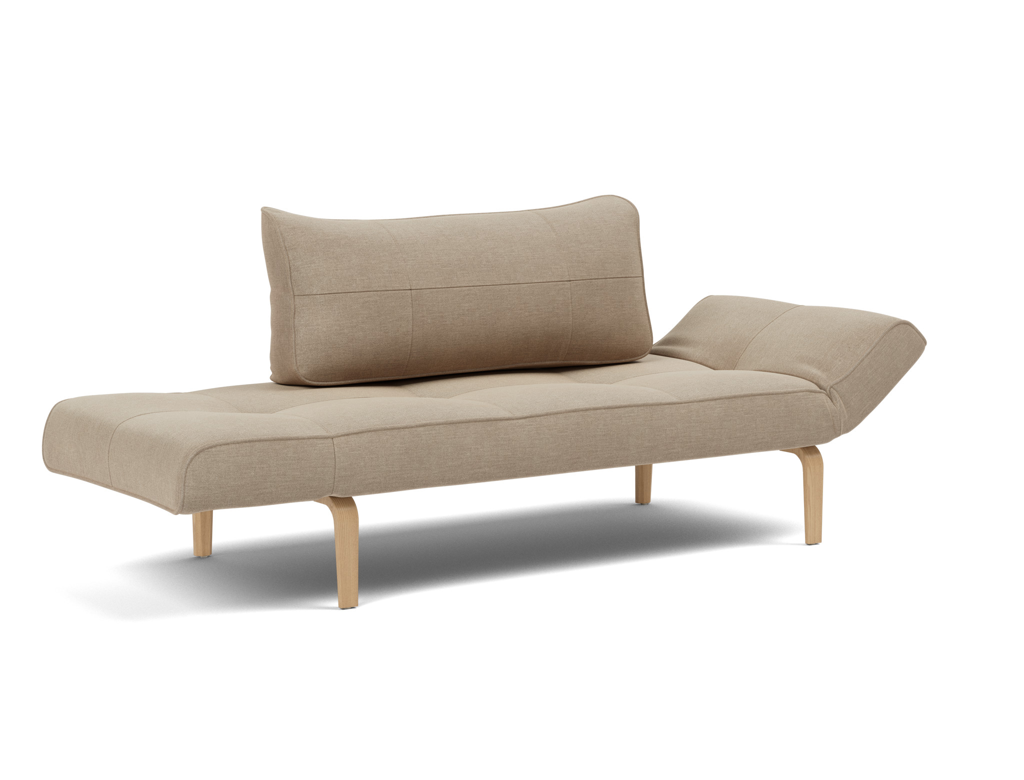 Tagesbett Zeal Flachgewebe Phobos 587-Mocha Beine Bow Eiche