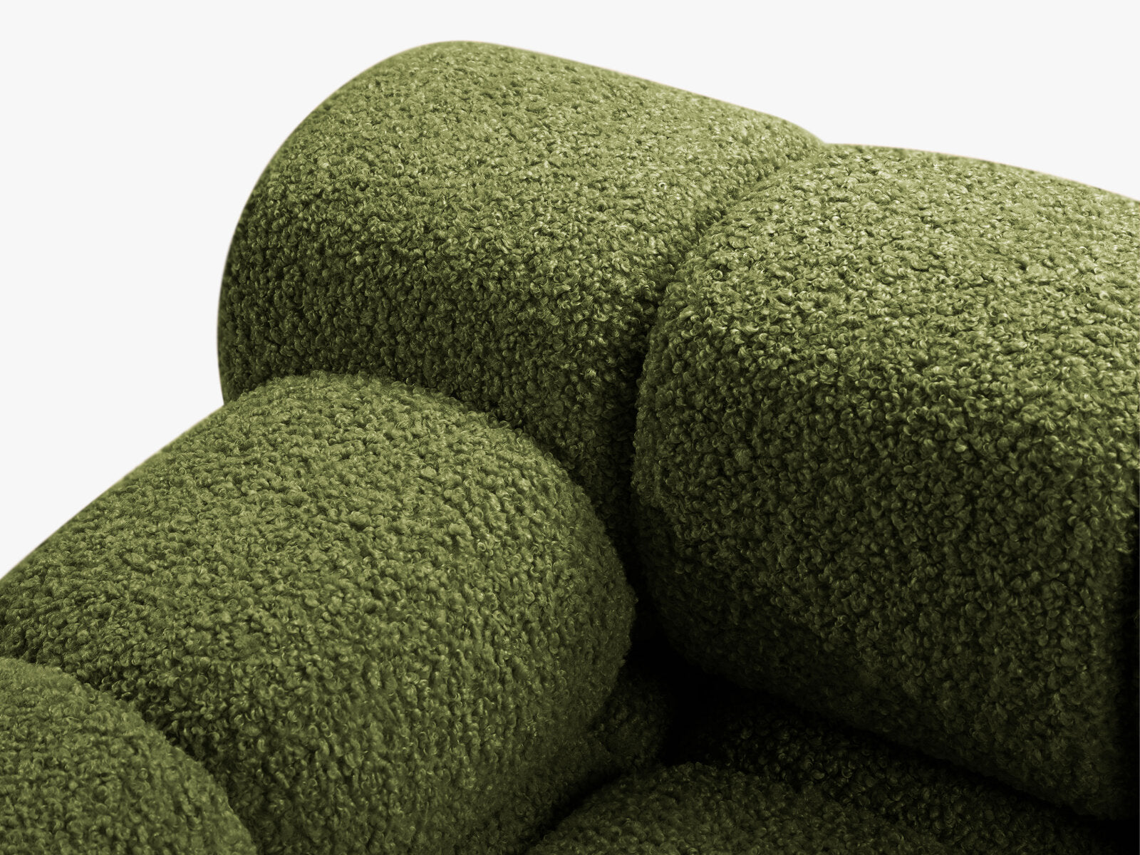 Micadoni Modulares Ecksofa Bellis 4-Sitzer Links Boucle Rolf Grün