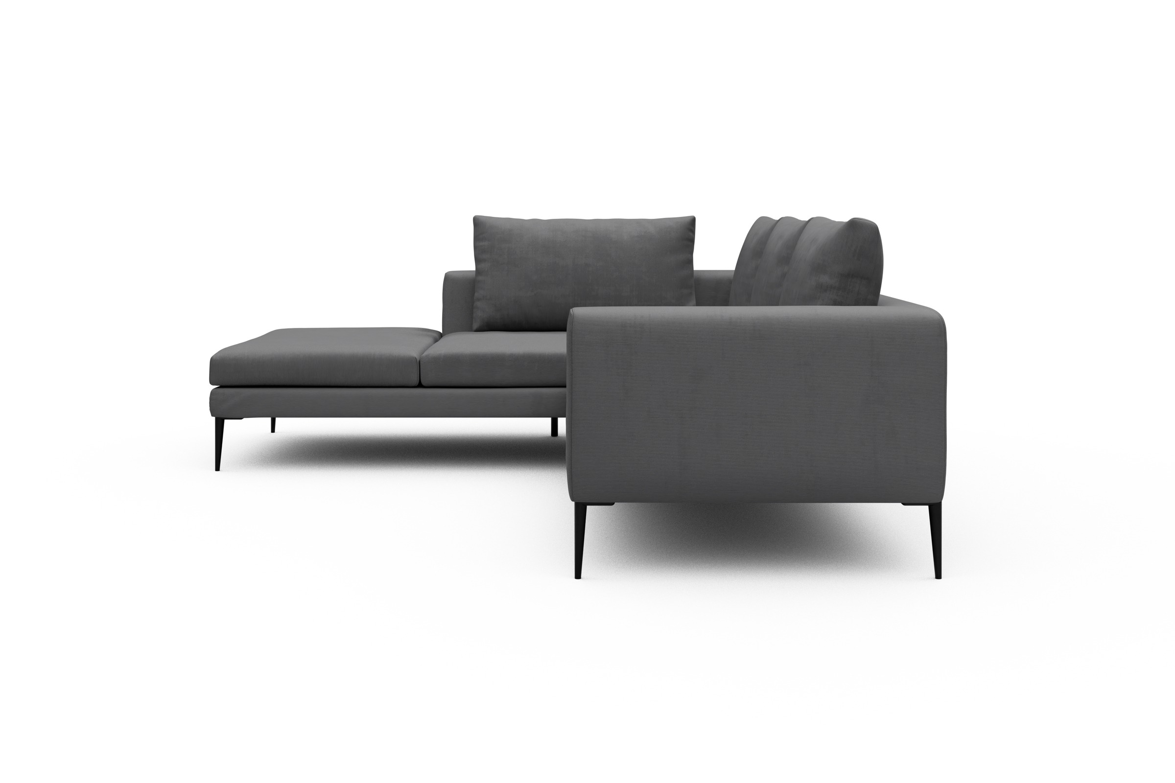 Ecksofa Paul Relax-Ecke links mit 2-Sitzer Cordufine-Grey