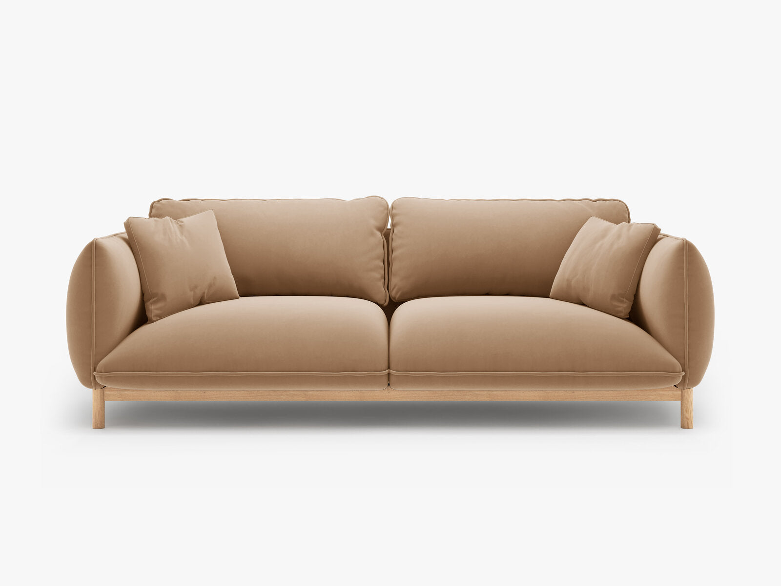 Micadoni Ada Sofa 3-Sitzer Samt Casino Mandelbeige