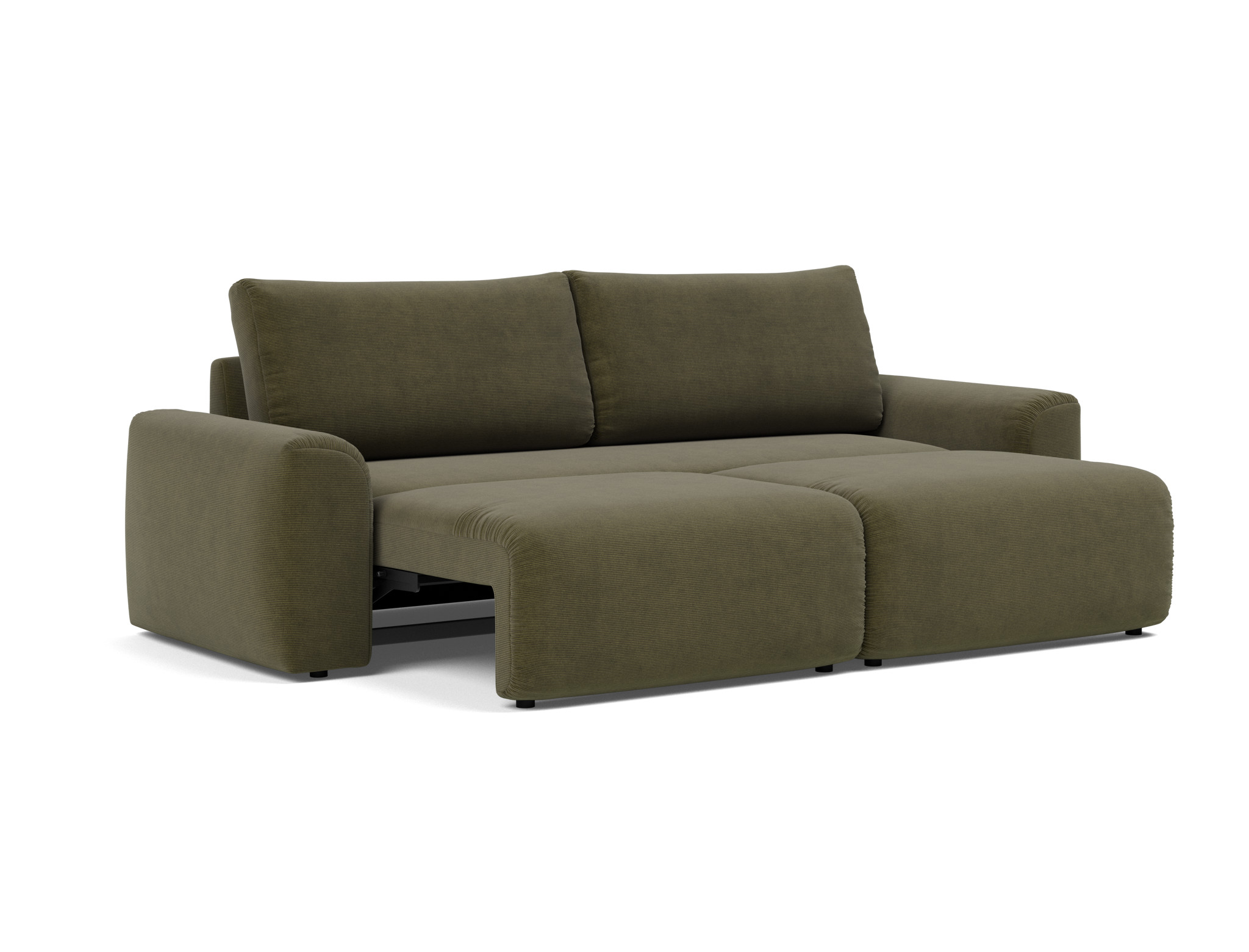 Schlafsofa Norum mit Chunky-Armlehnen Kord Cordufine 316-Pine-Green