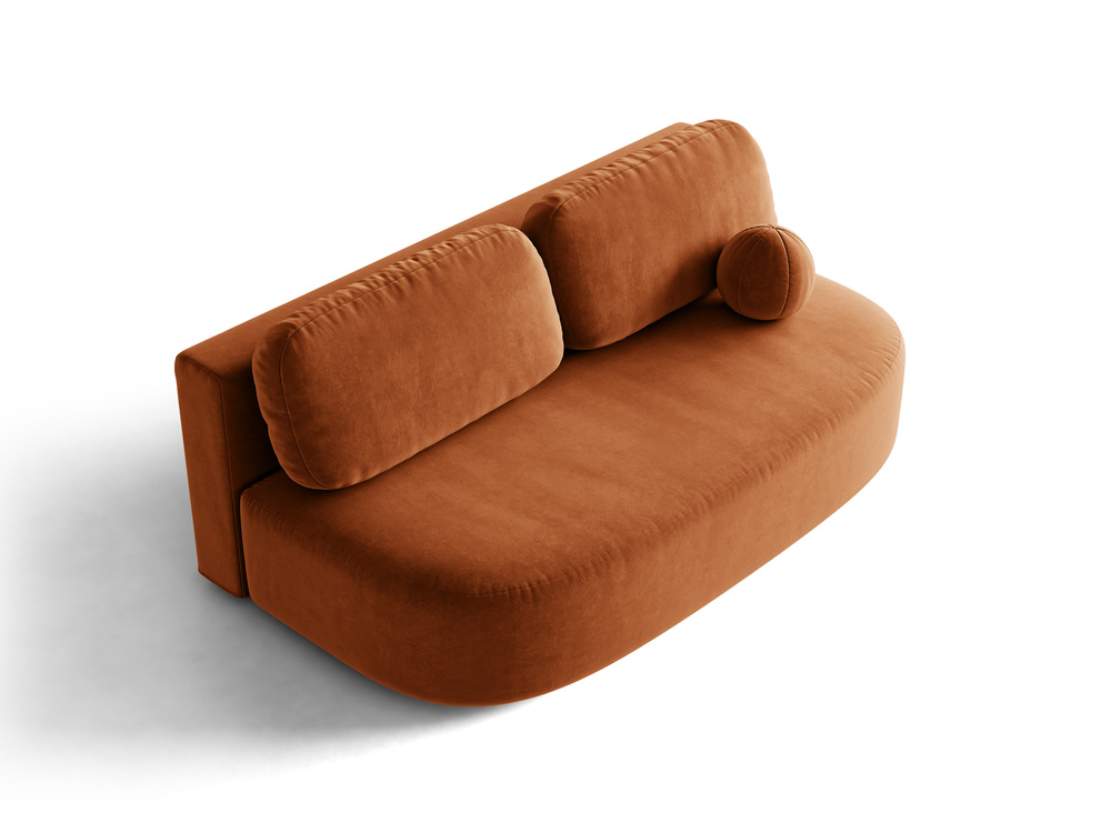 Cosmopolitan Design Schlafsofa Sophia 3-Sitzer mit Bettkasten Samt Salvador Terrakotta
