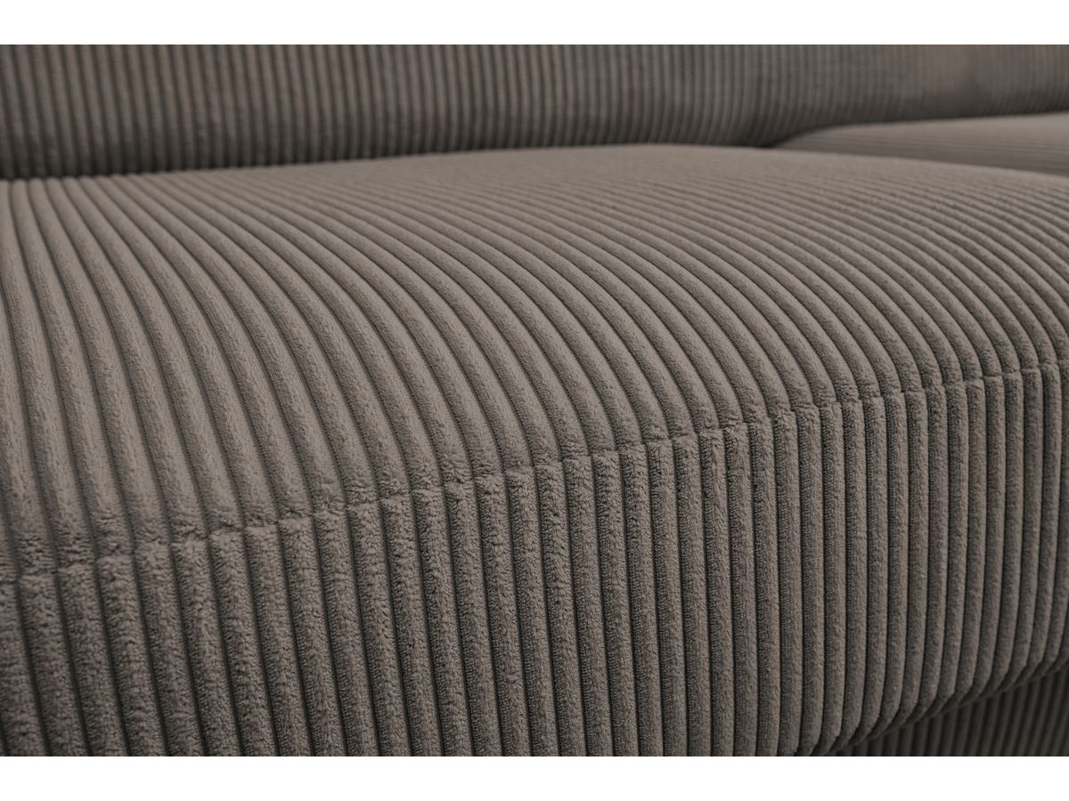 Bobochic Monaco Ecksofa mit Schlaffunktion und Bettkasten Cordsamt Taupe, Liegefläche 160 × 190 cm