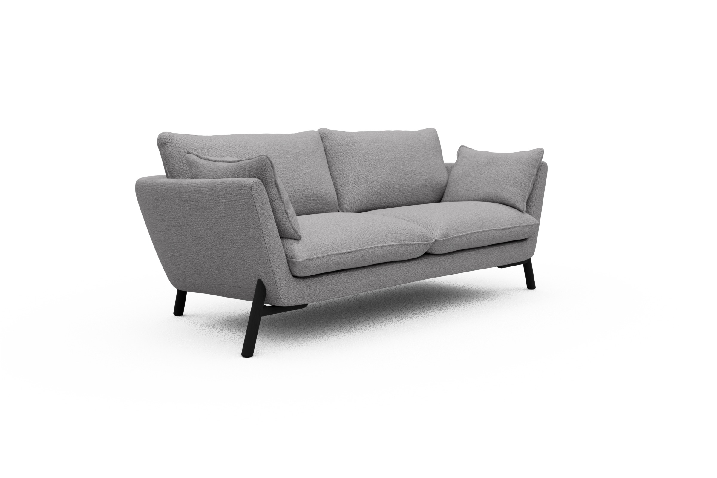 Sofa Emil 2-Sitzer Beinfarbe Eiche Schwarz Sama-Grey