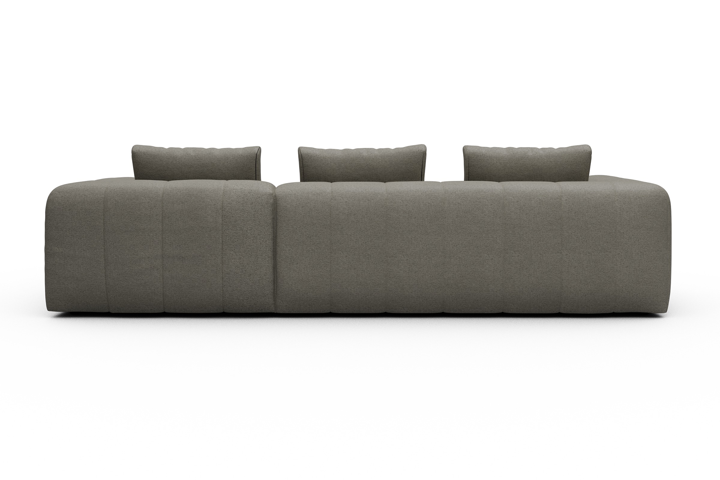 Ecksofa Hugo 2,5-Sitzer Armlehne links mit Chaiselongue Denari-Warm-Grey