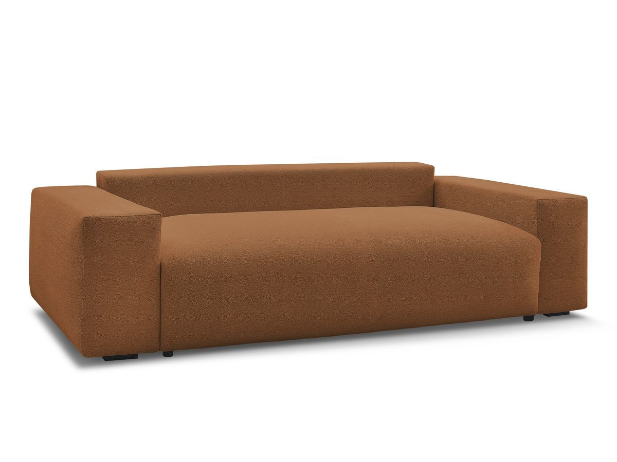 Bobochic Voltaire Schlafsofa 3-Sitzer mit Bettkasten Melange-Stoff Orange