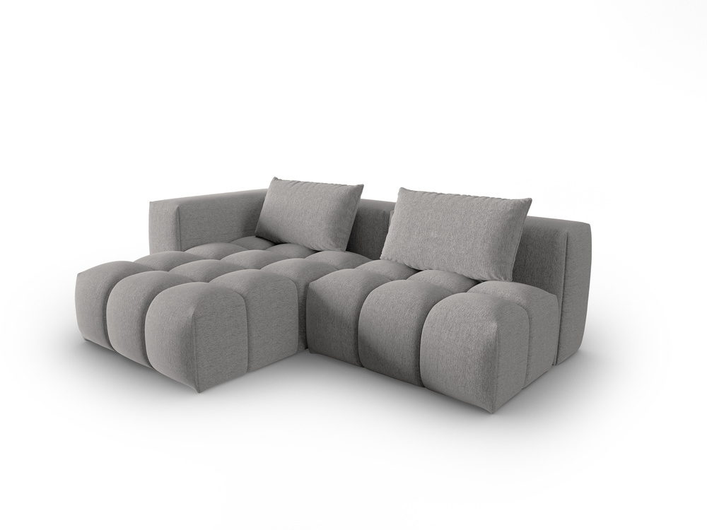 Cosmopolitan Design Ecksofa Verona 3-Sitzer offen Strukturierter Stoff Sorella Warmes Grau Links