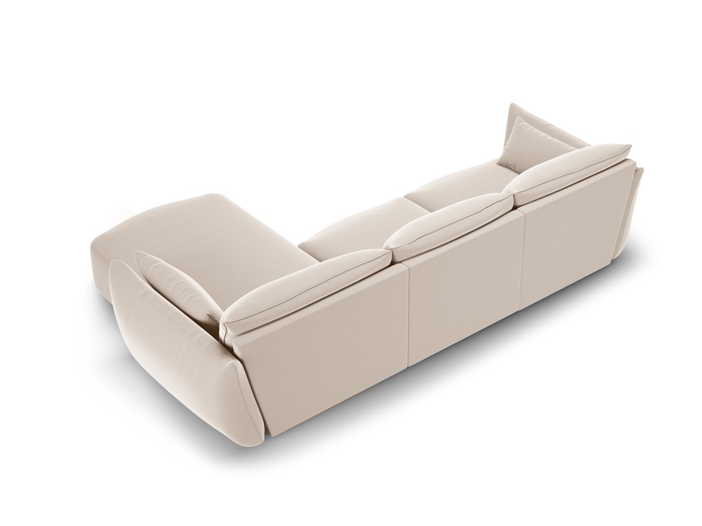 Cosmopolitan Design Ecksofa Matera 5-Sitzer Samt Salvador Beige Rechts