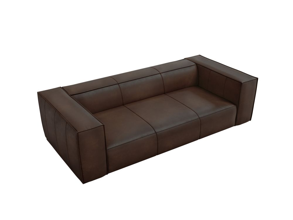 Cosmopolitan Design Sofa Turin 3-Sitzer Leder Granada Dunkelbraun