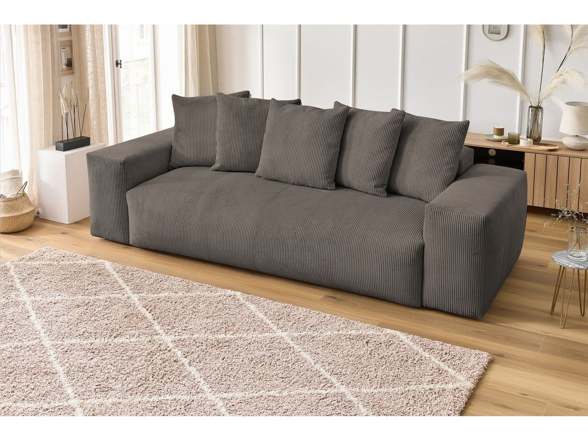 Bobochic Voltaire Sofa 3-Sitzer 280 × 124 cm Cordsamt Taupe