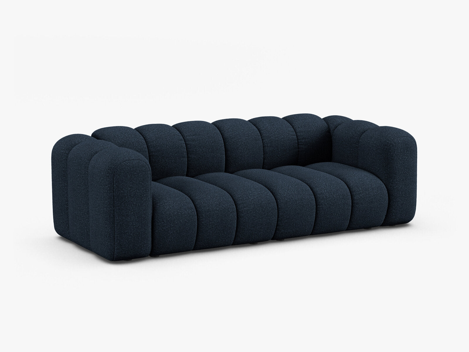 Micadoni Sofa Lupine 3-Sitzer Boucle Baloo Dunkelblau