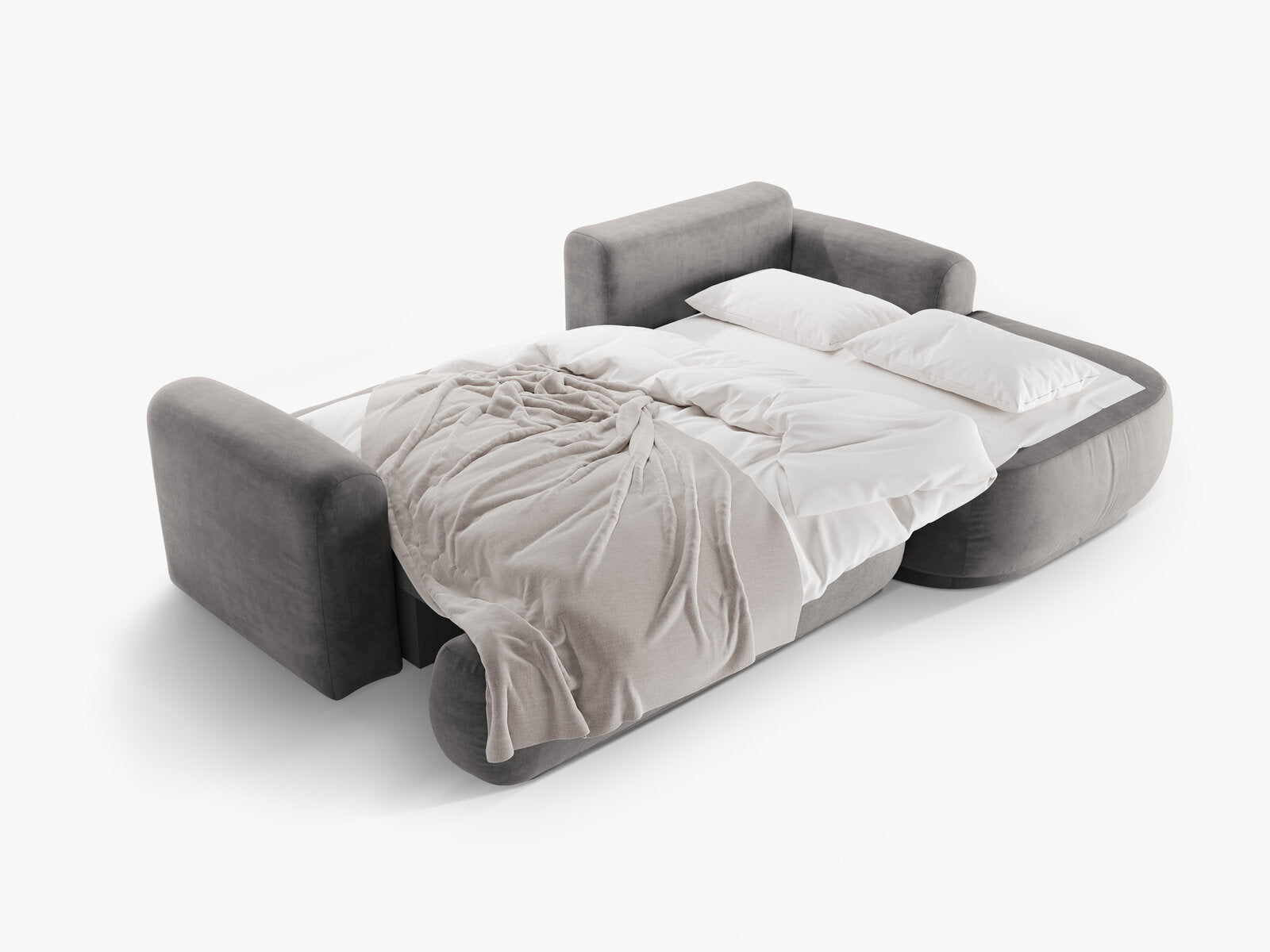 Micadoni Ella Ecksofa 5-Sitzer mit Schlaffunktion Rechts Samt Vogue Grau