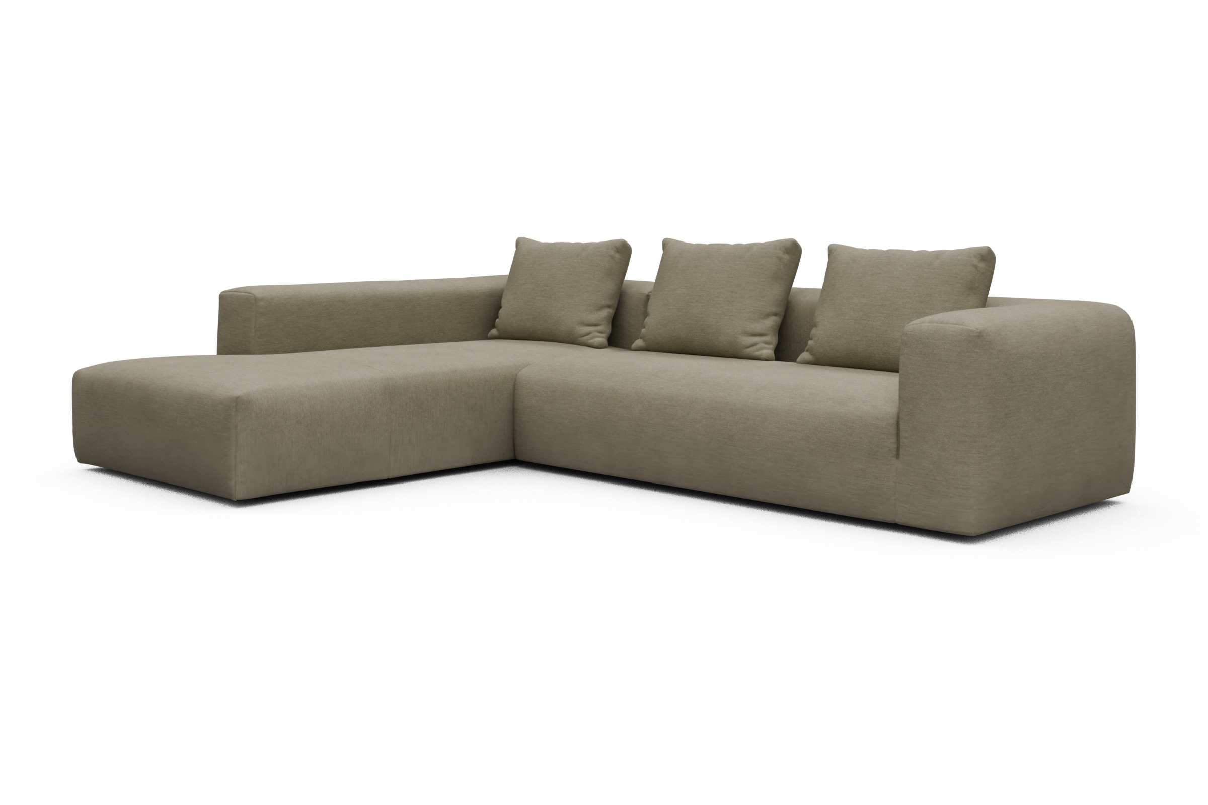 Ecksofa Fred Relax-Ecke links mit 2,5-Sitzer Vivus-Dusty-Sand
