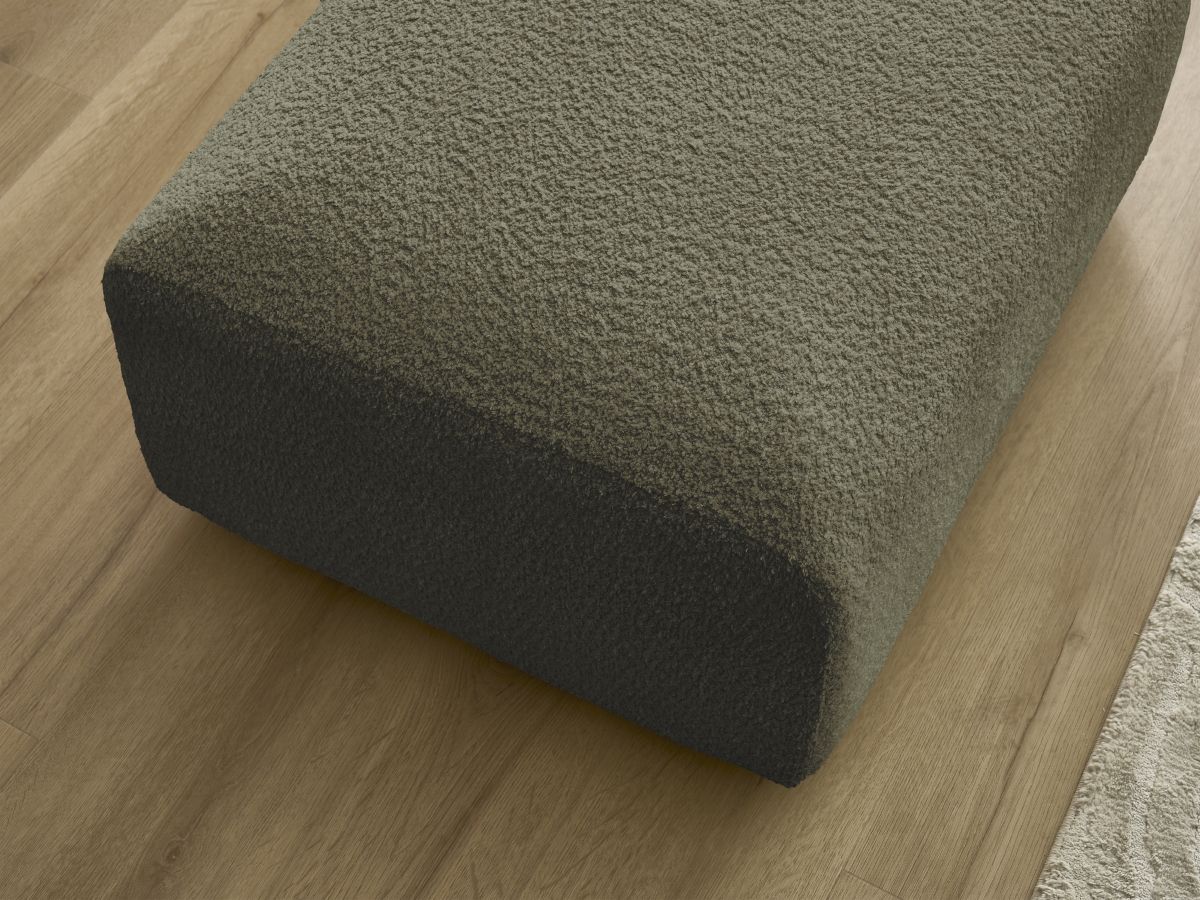 Bobochic Tina Pouf Bouclé-Stoff Grün