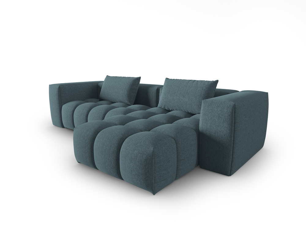 Cosmopolitan Design Ecksofa Verona 3-Sitzer Strukturierter Stoff Sorella Hellblau Rechts