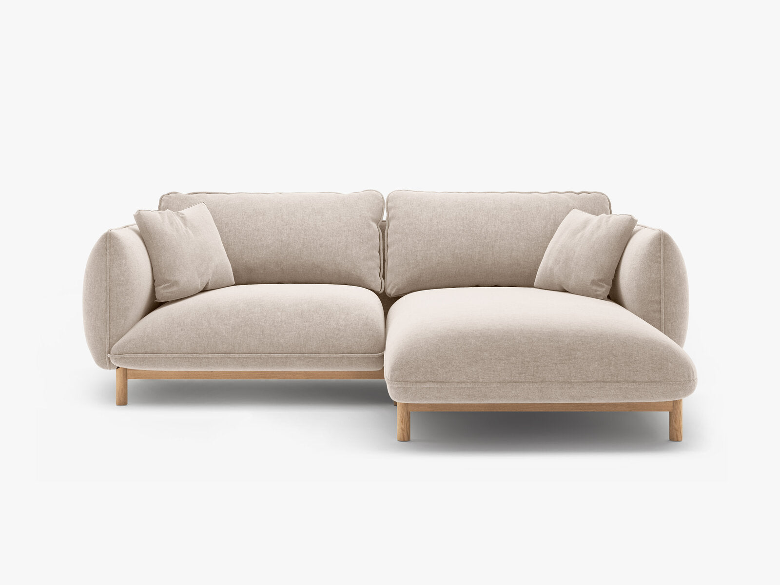 Micadoni Ada Ecksofa 3-Sitzer Rechts Strukturierter Stoff Wind Helles Beige