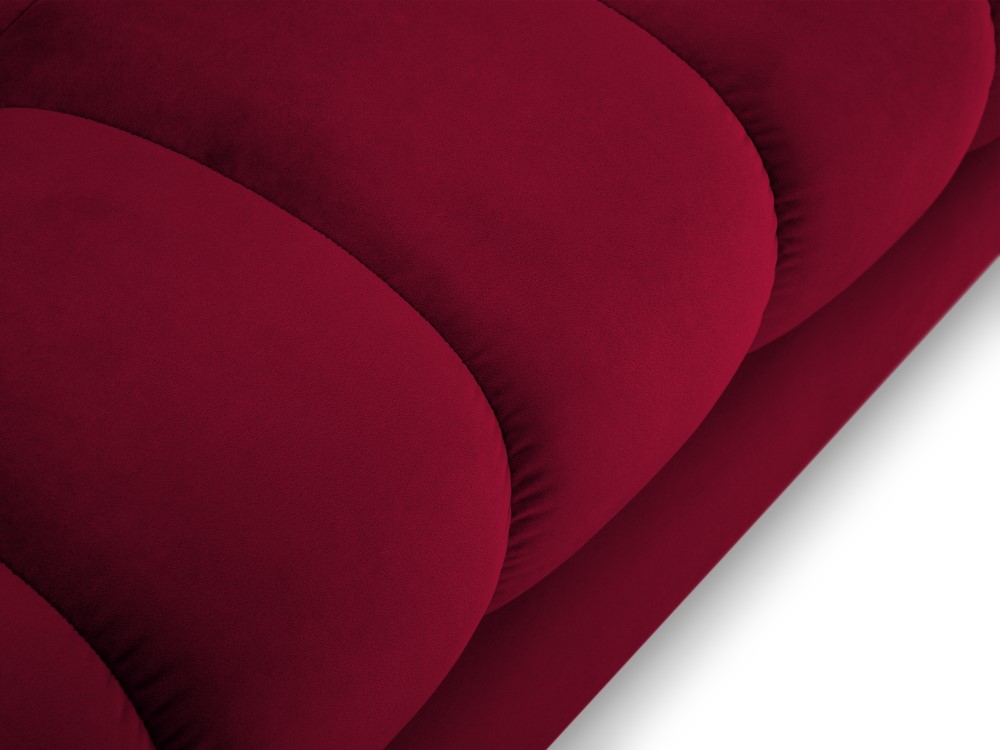 Cosmopolitan Design Panoramasofa Bali 7-Sitzer 383 cm Samt Bluvel Rot Beine Gold