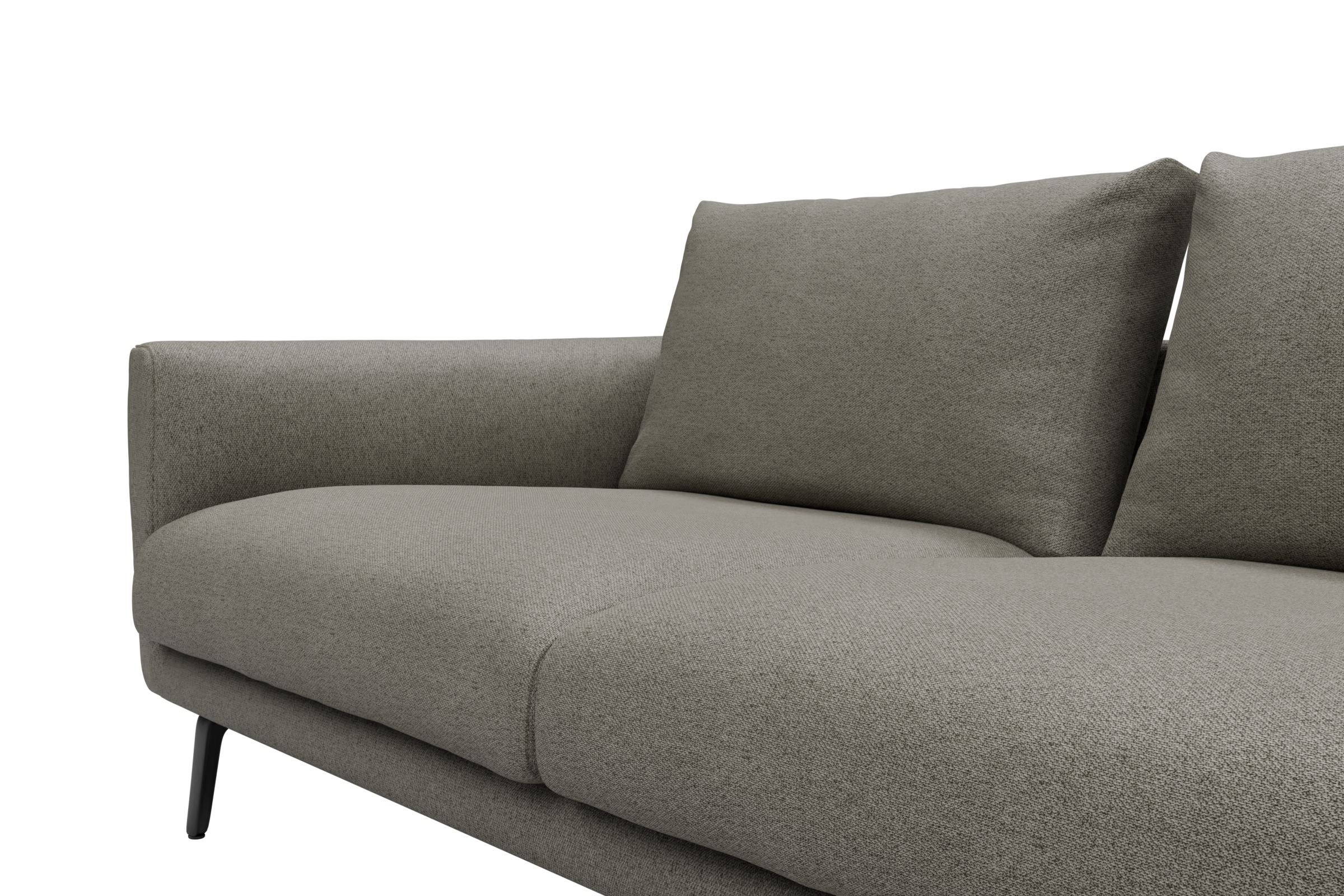 Ecksofa Karl Relax-Ecke rechts mit 2,5-Sitzer Denari-Warm-Grey