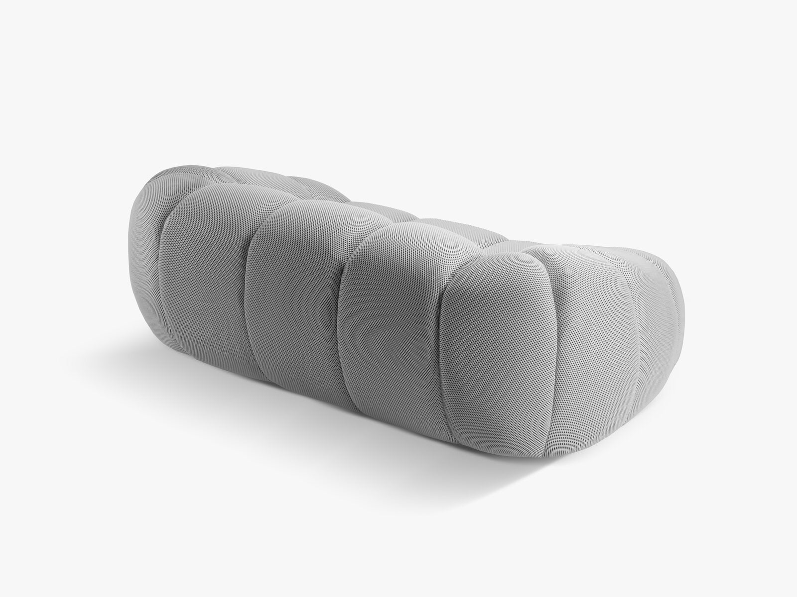 Micadoni Sofa Diana 2-Sitzer 3D-Stoff Silber