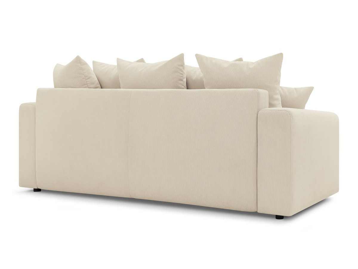 Bobochic Envy Schlafsofa 3-Sitzer mit Bettkasten und Pouf Cordsamt Beige