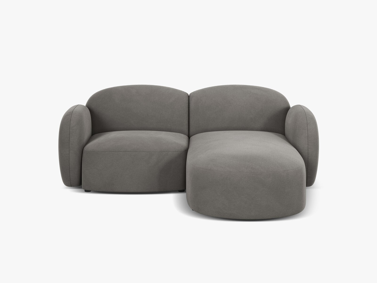 Micadoni Ecksofa Blair 3-Sitzer Rechts Samt Casino Hellgrau