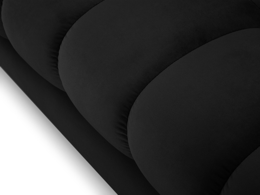 Cosmopolitan Design Sofa Bali 4-Sitzer Samt Bluvel Schwarz Beine Schwarzes Metall