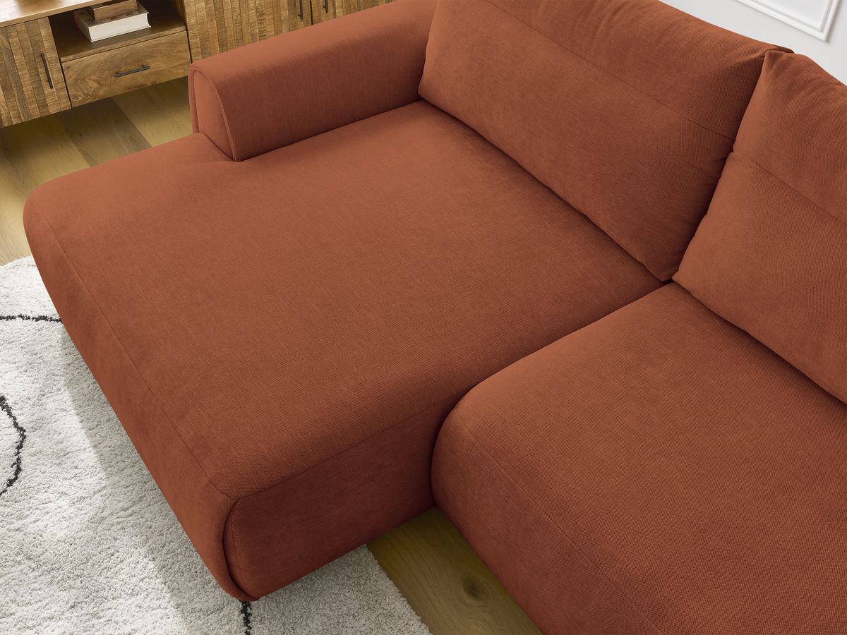 Bobochic Aden Ecksofa 293 × 152 cm Stoff Orange Ecke links